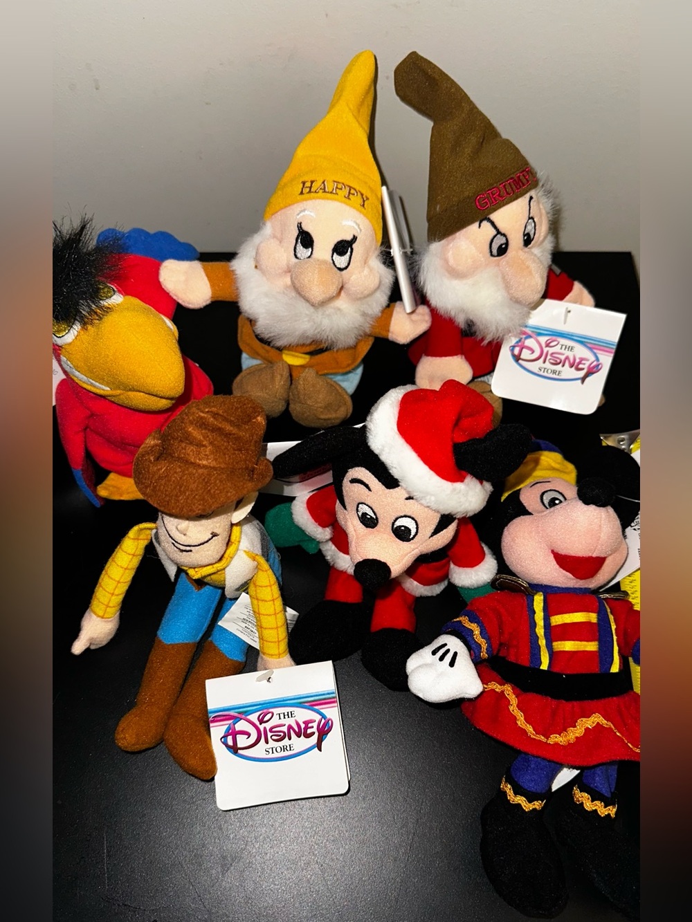 Disney Plush Character Set - Red, Yellow, Blue, Brown, Black